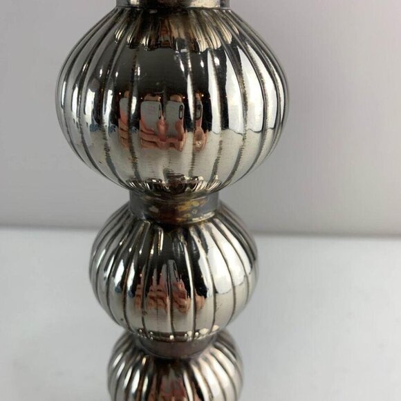 IHI Solid Brass Silver Toned Candlestick - Picture 5 of 6